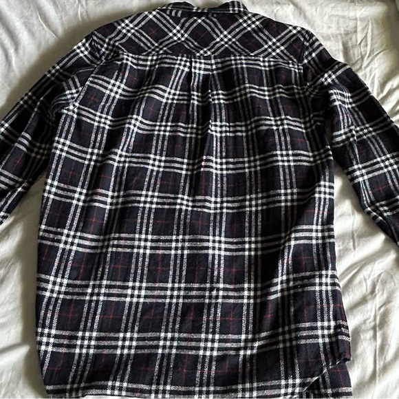 Tailor Vintage Button Up Flannel Shirt Mens S Blue Plaid Outdoor Cotton Blend - Picture 3 of 3